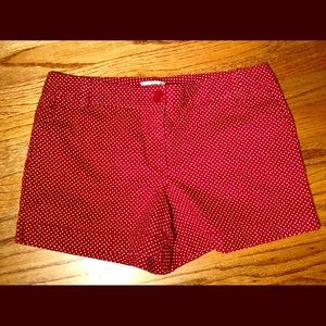 Ann Taylor Loft Shorts - Red with White Polka Dots